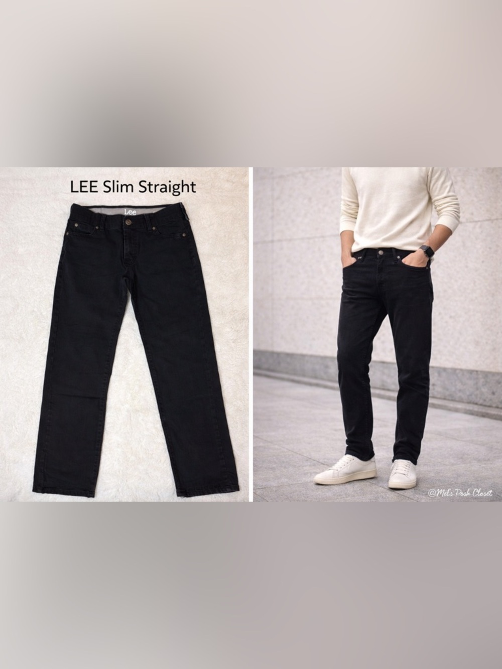🚨Lee Slim Straight Black Jeans | Men’s 28x30 | Clean Classic Fit